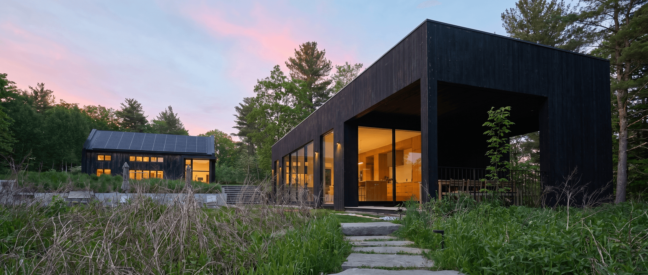 Black Wood Pavilion Covered Porch