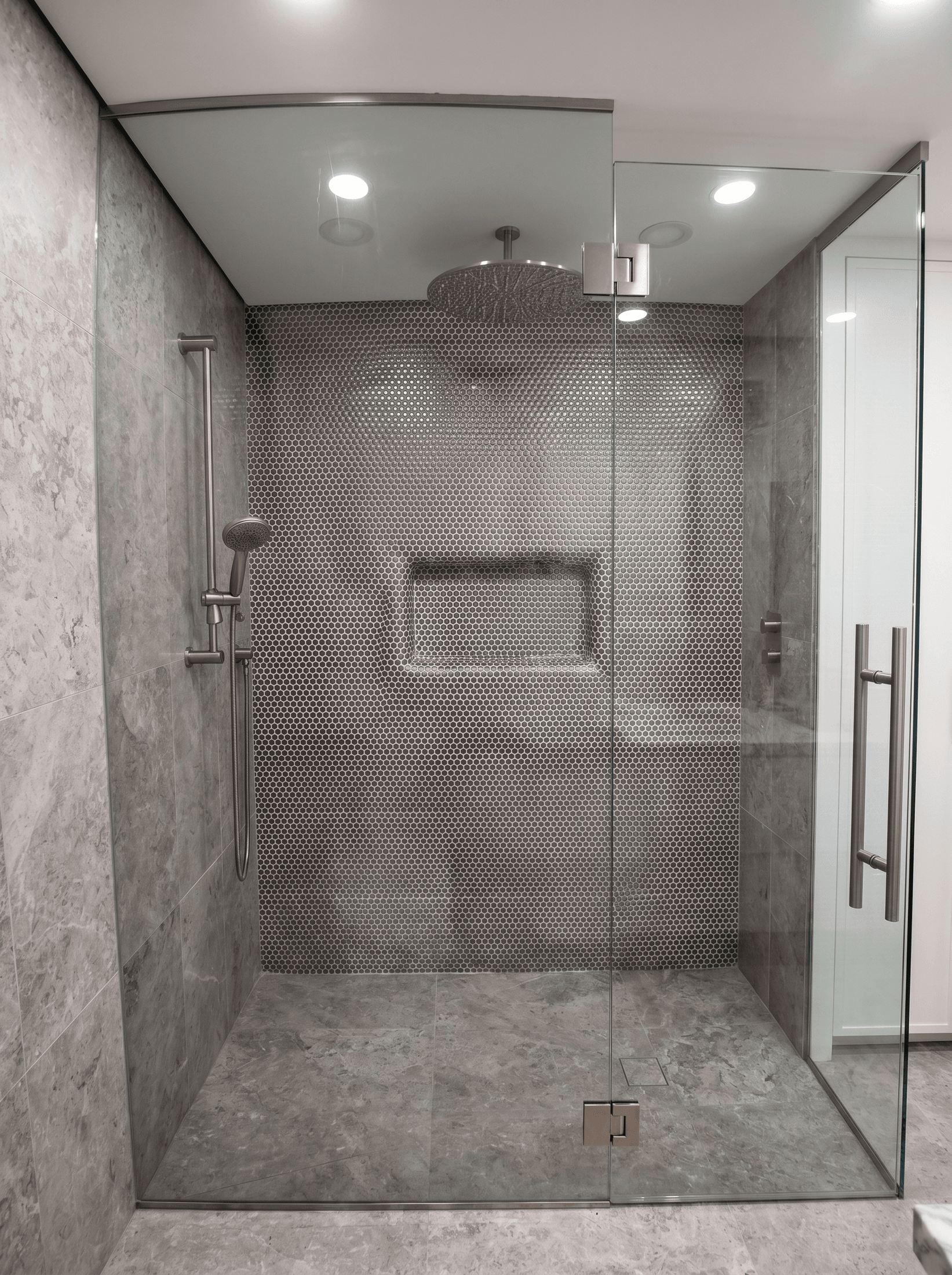 Glass Shower and Storage Detail
